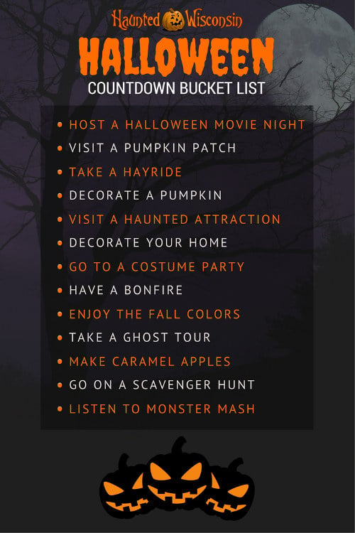 Halloween Countdown Bucket List