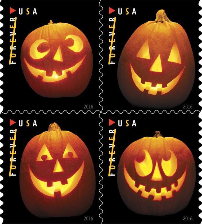 2016 U.S. Postal Service jack-o-lantern stamps