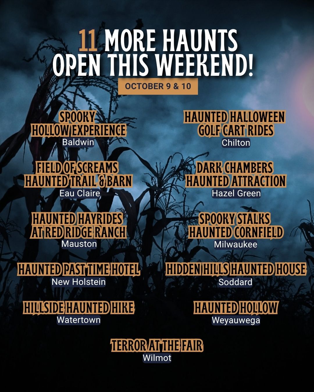 11 more haunts open this weekend