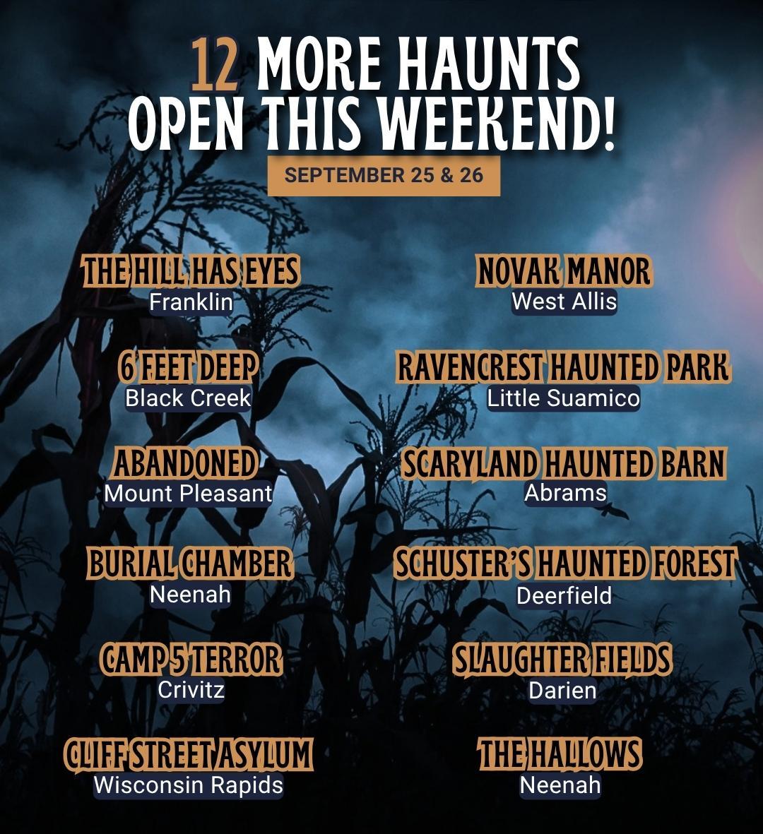 12 more haunts open this weekend