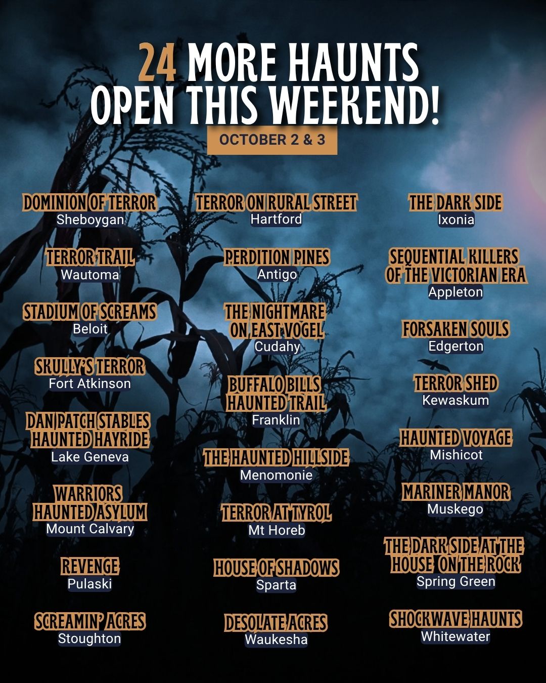 24 more haunts open this weekend