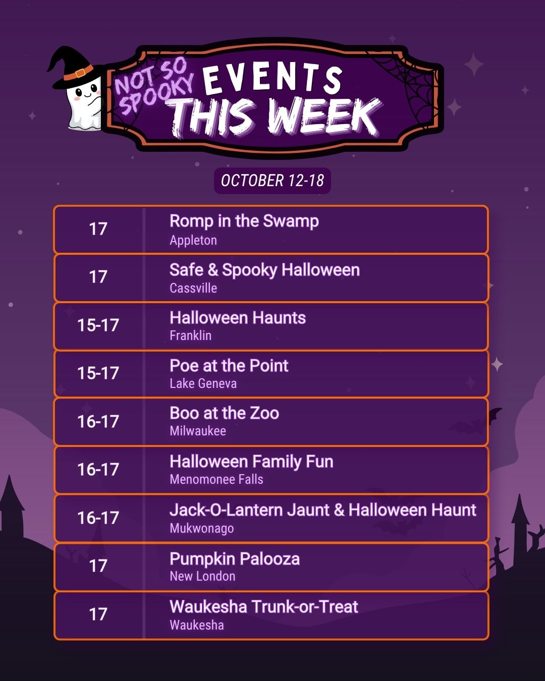 Not So Spooky Events This Week: Oct. 12-18
