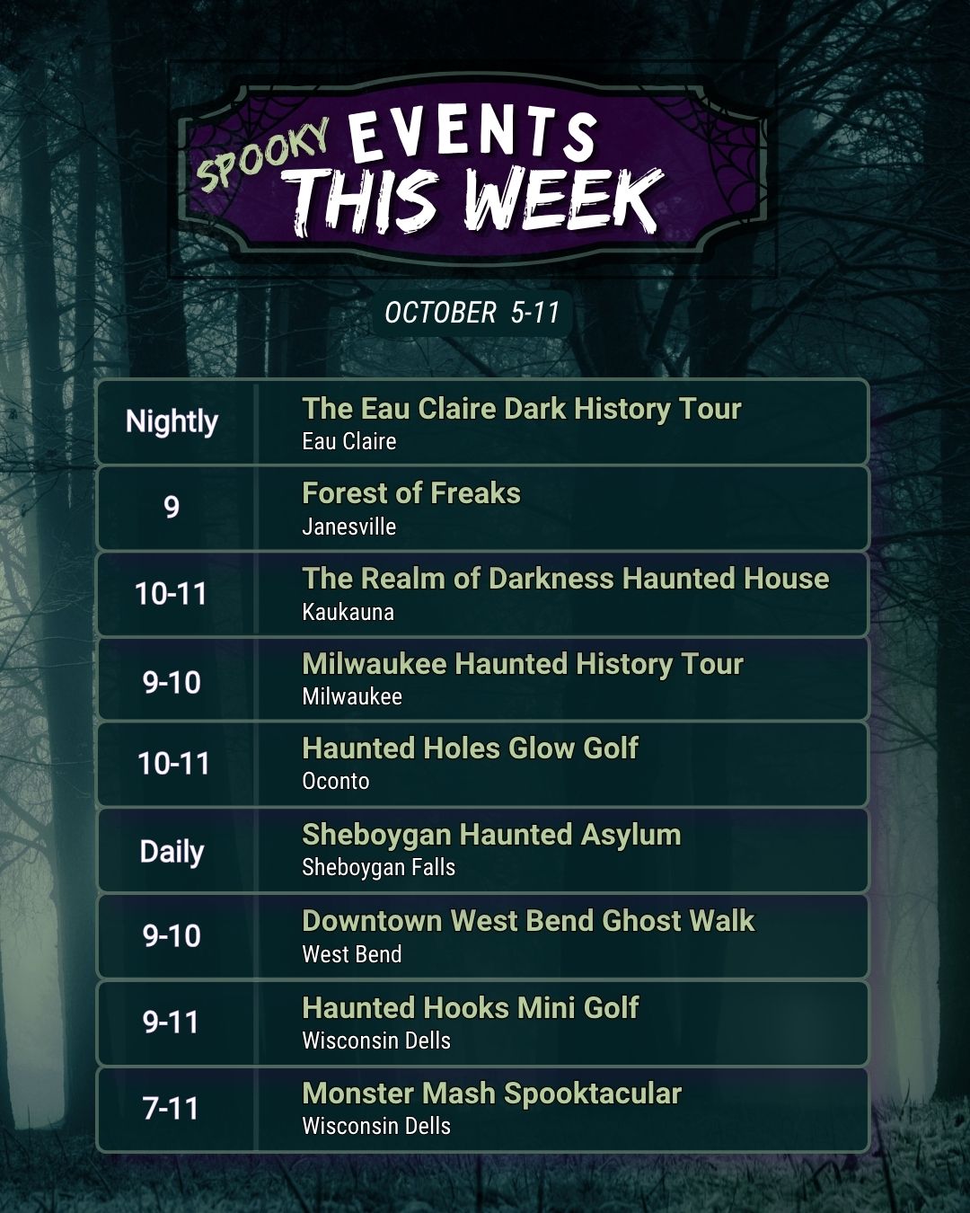Spooky Events This Week: Oct. 5-11