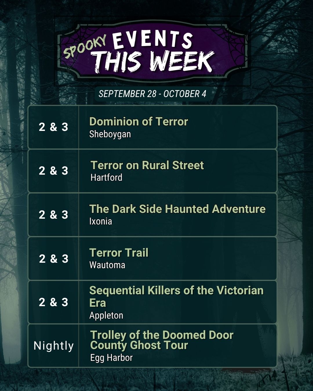 Spooky Events This Week: Sept. 28 - Oct. 4